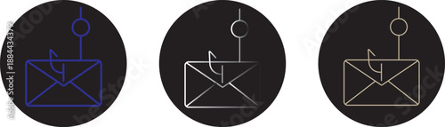 Email phishing icon. A linear style icon representing phishing email