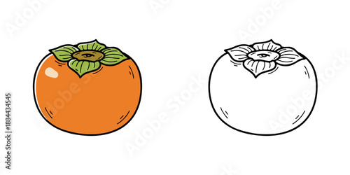 シンプルな柿のアイコンイラスト