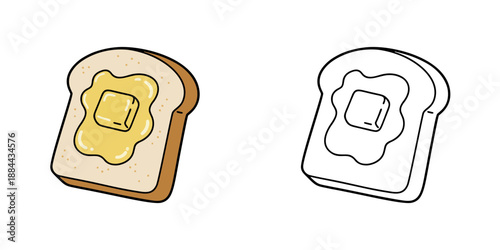バタートーストのアイコンイラスト