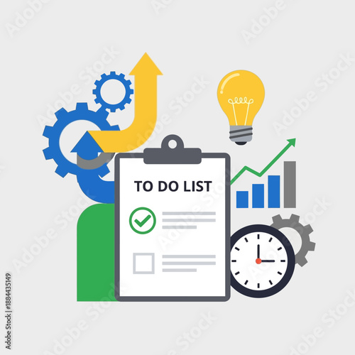 Clipboard with to do list paper.