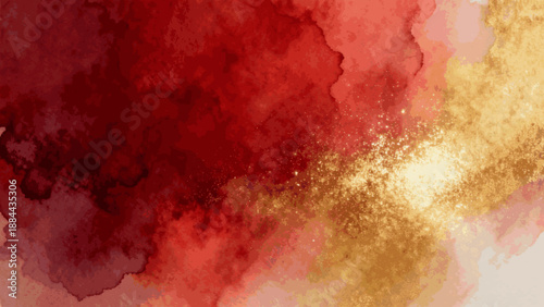 Red and Gold Abstract Gilded Crimson isolated watercolor vector illustration svg