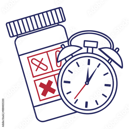 Medicine Dosage Reminder Icon - Healthcare Alert Vector