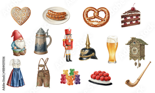 German cultural symbols and traditional food collection