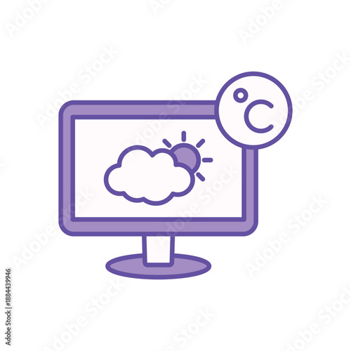 Partly Cloudy icon clean and modern vector illustration