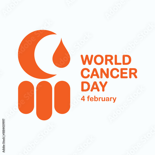 World cancer day observed on february 4th isolated on white background, Vector, illustration