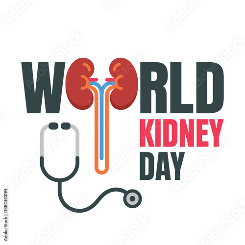 World kidney day celebration isolated on white background, Vector, illustration