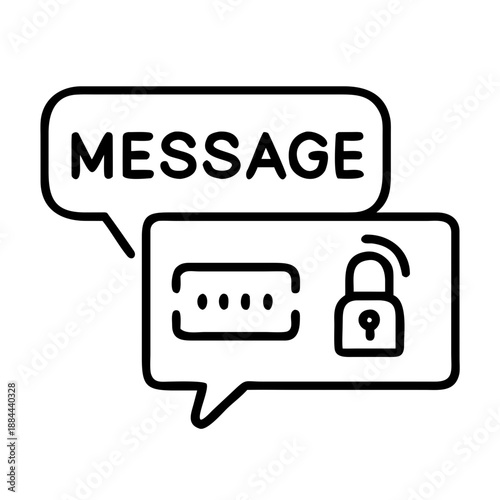 Message with Lock Icon — Secure Message, Private Chat and Encrypted Communication Symbol
