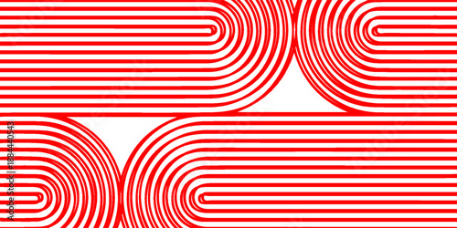 Abstract red geometric line background with bold curved stripe patterns, modern retro style design, strong contrast, suitable for posters, branding, wallpapers, and creative layouts.