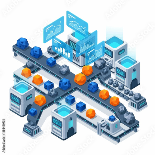 Automated Production Line with Advanced Technology and Data Analysis.