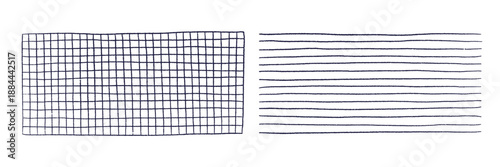 Square grid, line texture. Vector school drawn bg