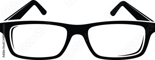 Black modern eyeglasses frame vector illustration isolated on white background for optical shop branding vision correction and stylish fashion eyewear accessory