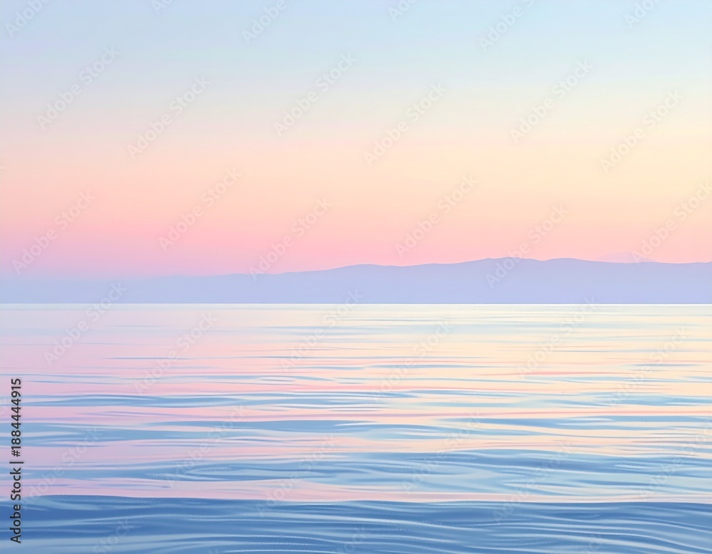 Fototapeta premium Minimal pastel seascape with calm horizon