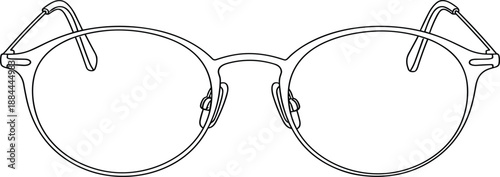 Minimalist eyeglasses vector collection featuring bold black rectangular frames and thin round wire spectacles isolated on white for optical shop branding