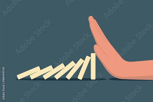 Stopping the Domino Effect Crisis Prevention and Intervention, risk management concept