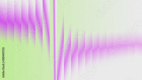Schilderij op canvas Symmetrical abstract background with vertical purple wave patterns over a soft green-to-white gradient