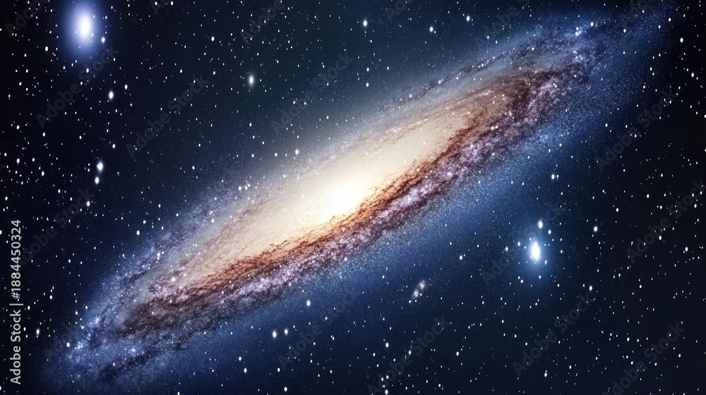 Fototapeta premium Spiral galaxy in the vast cosmos