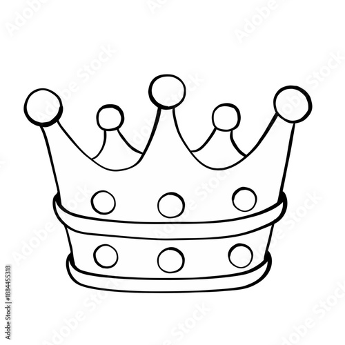 Line art crown isolated on white