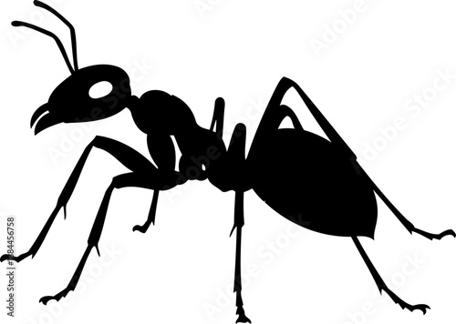 Climbing ant silhouette side view garden insect vector graphic
