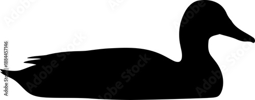 Floating duck silhouette side view swimming waterfowl vector illustration