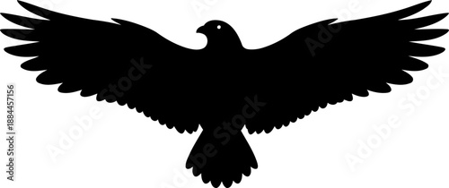 Flying eagle silhouette wings spread bird of prey vector graphic