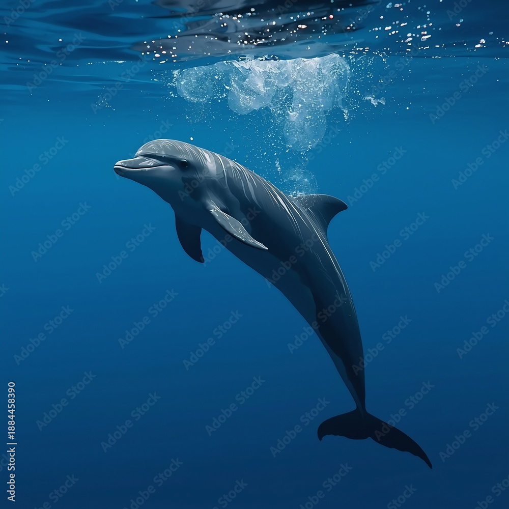 Naklejka premium dolphin in the sea