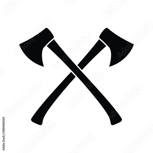 Crossed Axes Tool Silhouette Lumberjack Icon