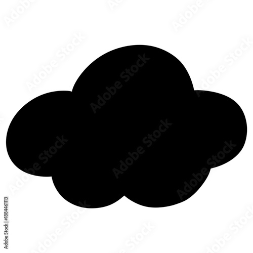 cloud silhouette black on transparent background