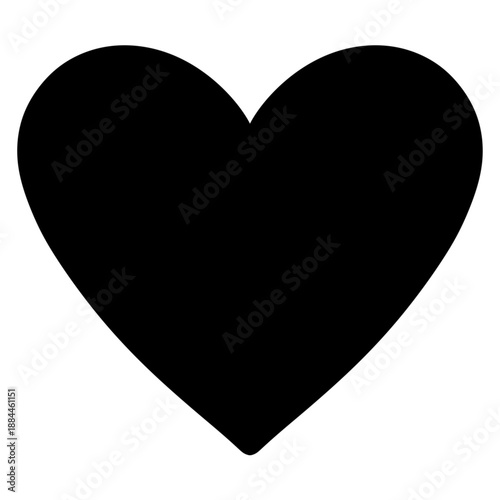 black heart icon on transparent background 