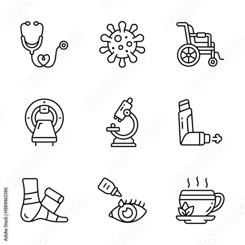 Carefully crafted amazing icons set of medical and healthcare, outline vectors