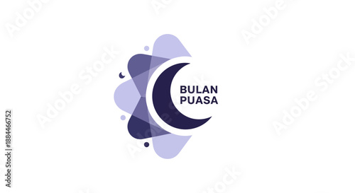 Crescent Moon Ramadan Symbol Logo.