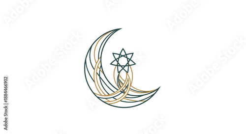 Crescent Moon with Star Symbol.