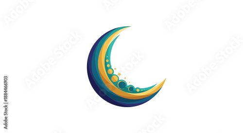 Free Download Crescent Moon with Yellow and Blue. - GFXLoad