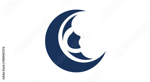 Crescent Moon Star Logo Design.