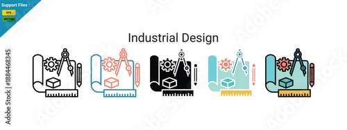  industrial design icon, multi syle icon, vector.