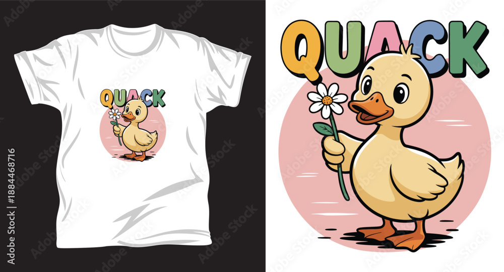 Obraz premium Duck graphic vector T shirt design print.