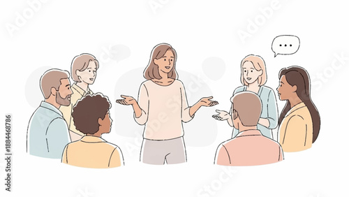 Diverse group of people in a meeting discussing ideas.