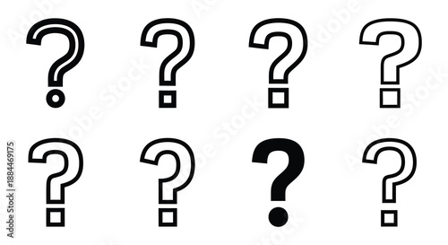 A grid of black question marks on a white background posing uncertainty