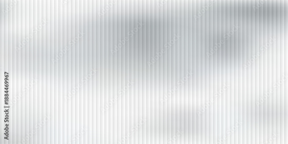 Fototapeta premium Vector ribbed glass texture background. Light grey white ribbed glass. Mesh gradient. acrylic ribbed bath surface