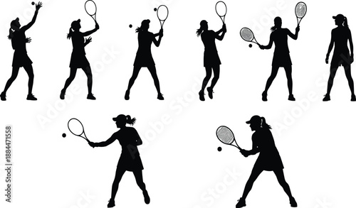 Large group of happy young people jumping silhouettes vector illustration celebrating success and freedom with arms raised up high on isolated white background