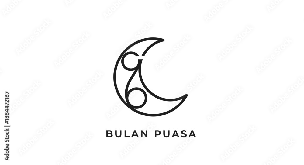 Fototapeta premium Crescent moon logo design.