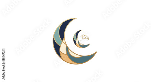 Colorful crescent moon shape design.