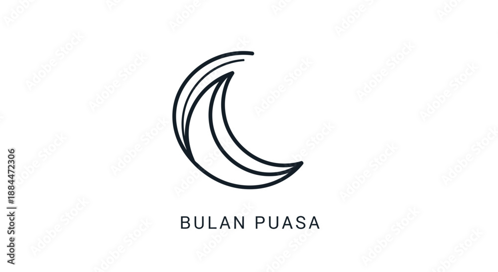 Obraz premium Crescent Moon Logo Design Symbol.