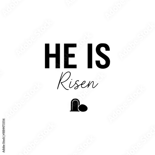 He Is Risen SVG - Easter Resurrection Typography, Tomb Icon Religious Quote for Cricut & Silhouette, Christian Holiday Shirt SVG, Minimalist Jesus Art Generative aI
