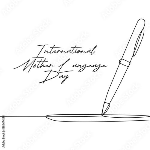 line art of International Mother Language Day good for International Mother Language Day celebrate. line art.