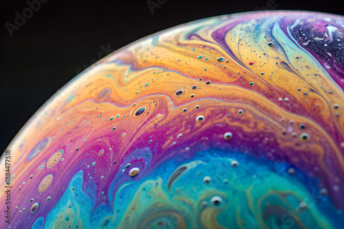 Abstract Iridescent Soap Bubble Surface Colors Texture