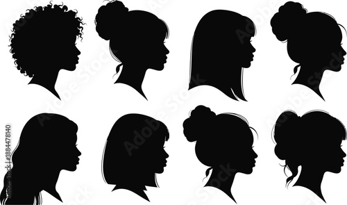 Happy international women's day silhouette celebration isolated on transparent background