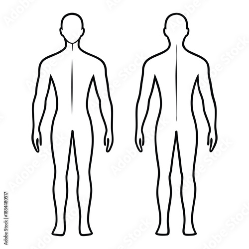 vector illustration of a man line art on white background