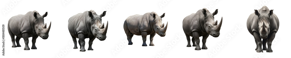 Obraz premium Rhinoceros, Rhino White Rhino Ceratotherium simum Black Rhino Diceros bicornis PNG file..//