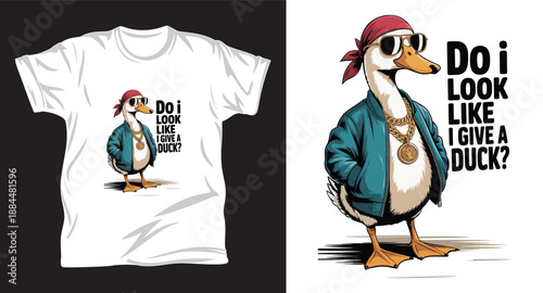 Duck graphic vector T shirt design print.