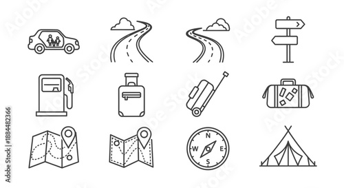 Essential travel icons